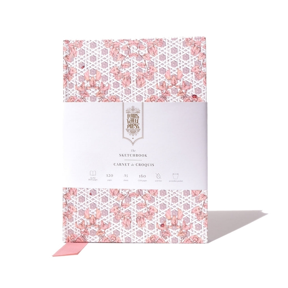 BNIB! The Sketchbook A5: Enveloped in Rattan - Pink from Ferris Wheel Press